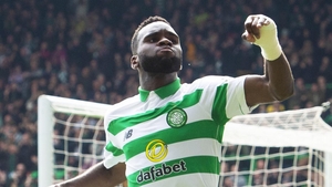 Edouard celebrates scoring for Celtic Edouard celebrates scoring for Celtic