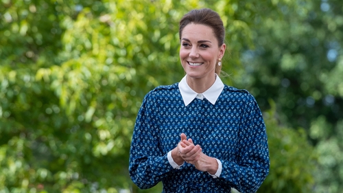 Kate Middleton goes back to the 80s in structured print dress Kate Middleton goes back to the 80s in structured print dress