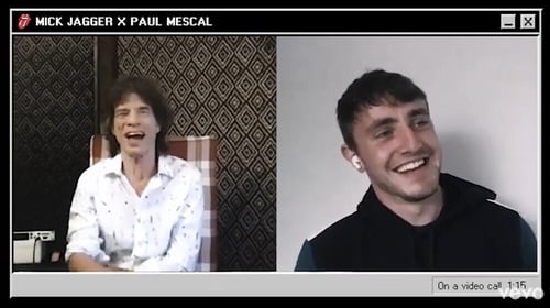 Mescal and Jagger's bromance blossoms for Stones video Mescal and Jagger's bromance blossoms for Stones video