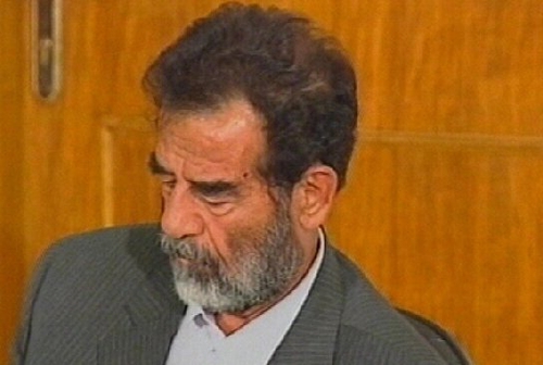 Saddam Hussein - Protesting against the murder of his lawyer