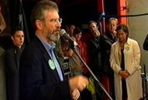 Gerry Adams - Addresses rally