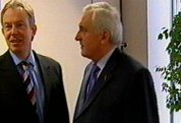 Tony Blair & Bertie Ahern - Want deadline to be met