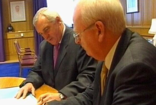 Bertie Ahern, Michael McDowell - Offices discuss Ahern text