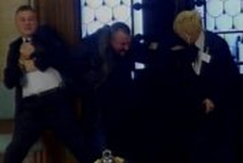 Stormont evacuation - Michael Stone disrupts proceedings