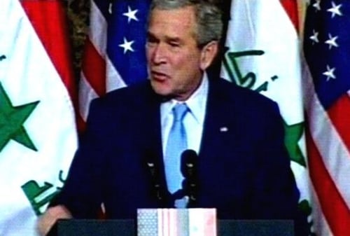 George W Bush - US wants peaceful solution