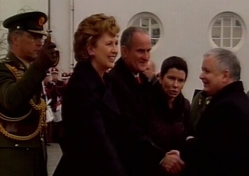 Lech Kaczynski - Welcomed by Mary McAleese