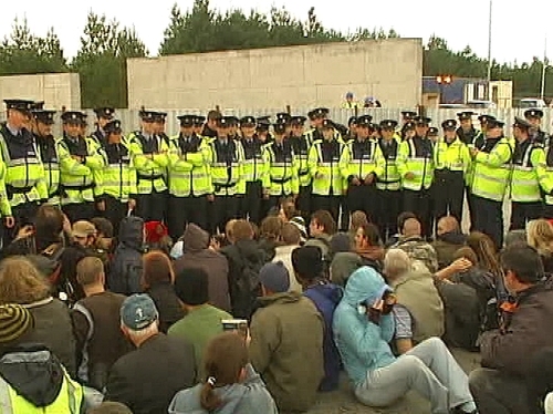 Protest - 150 people staged a sit in at the terminal site