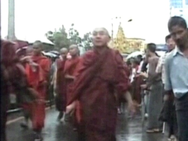 Burma - Monks visited democracy icon Aung San Suu Kyi