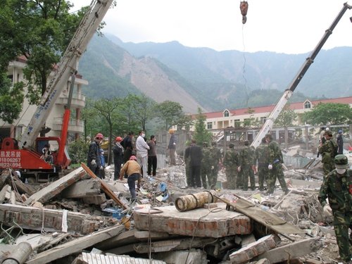 Beichuan - Anger at collapsed schools