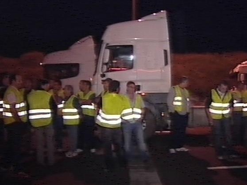 Spanish Truckers In Diesel Protest