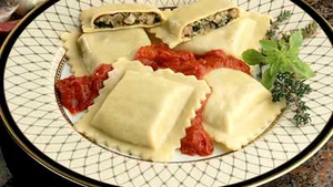 Richard Corrigan's Ravioli with Ricotta and Spinach Filling, Served with a Tuscan Tomato Sauce