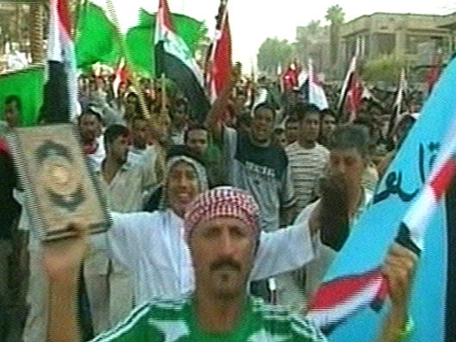 Baghdad - Demonstration against security deal