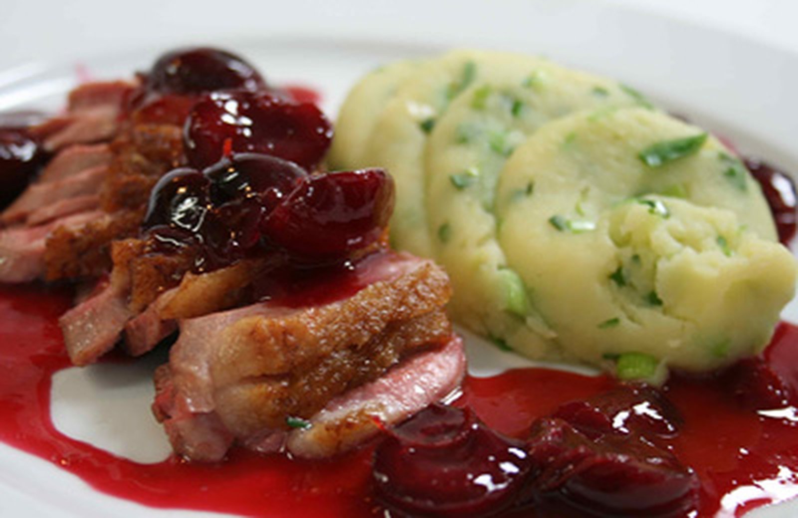 Honey and Pistachio Glazed Duck Breast with Dauphinoise Potatoes