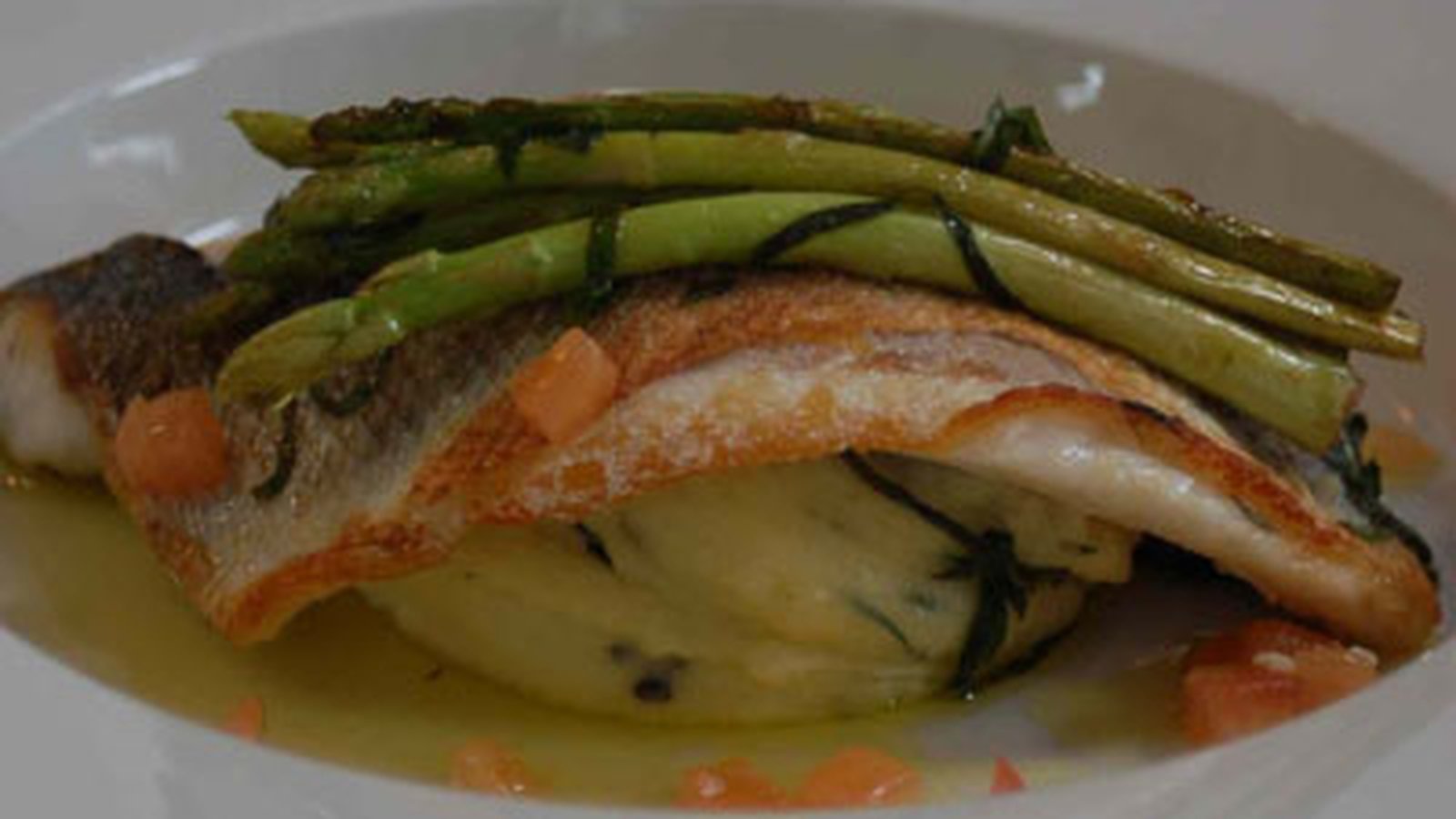 PanFried Fillet Of Sea Bass With Potato And Basil
