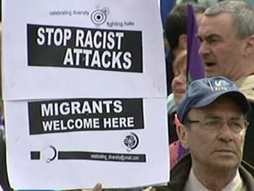 Belfast - Protest against racist attacks