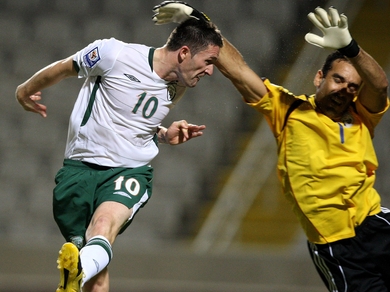 Robbie Keane nips in to score the winner against Cyprus