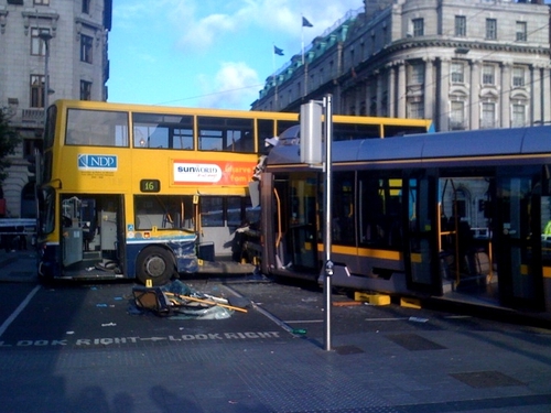 O'Connell St - 21 injured in crash - (Pic: Adrian Mullan)