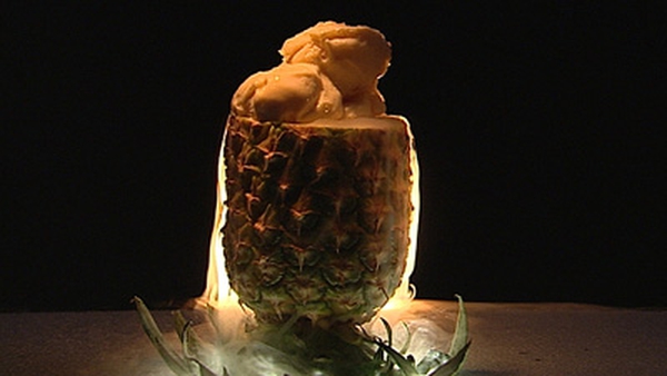 Carpaccio of Pineapple and Coconut Ice Cream