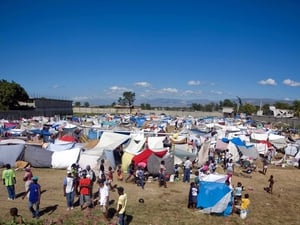 Vast tent cities accomodate the estimated 1m homeless in Haiti