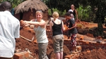 Volunteers building