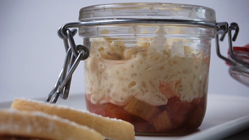 Rice Pudding, Rhubarb and Ginger, Gwen's Shortbread Biscuits: The Restaurant