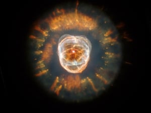Hubble Space telescope image of 'eskimo' nebula,