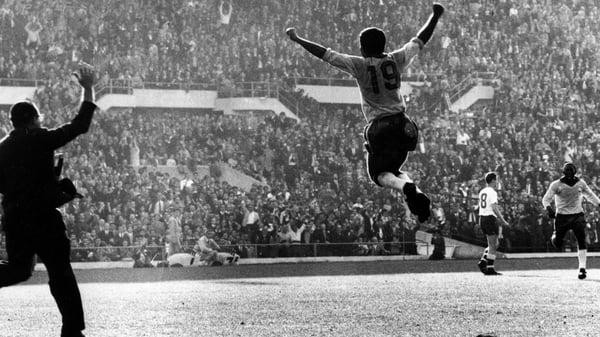 Zito celebrates a goal for Brazil in the 1962 final