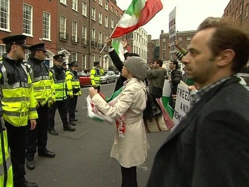 Dublin - Protestors outside IIEA