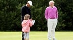 Tiger Woods, Dermont Desmond and a young fan at the JP McManus Pro-Am last year
