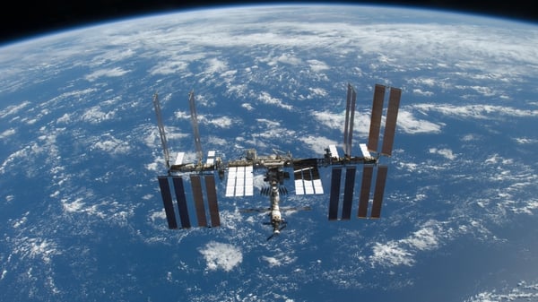 The ISS usually orbits roughly 420km above the Earth