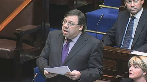 Brian Cowen - Said Dáil will resume on 09 March