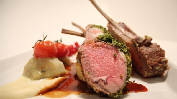 Saddle of Lamb with Herb Crust, Dauphinoise Potatoes and Parsnip Purée