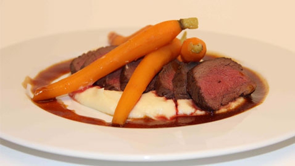 Roast Loin of Wild Irish Venison with Parsnip Puree and Baby Carrots: The Restaurant