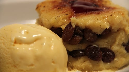 Bread and Butter Pudding with Whiskey Soaked Raisins: The Restaurant