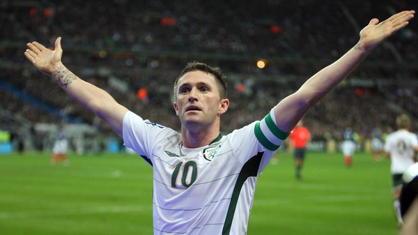 Robbie Keane - Celebrates scoring against France in 2009