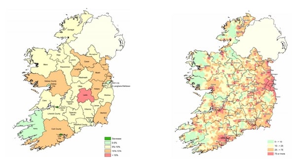 Census - Laois saw 20% growth, while Dublin remains the most densely populated area