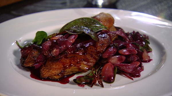 Entertain in style with this sumptuous duck recipe, Duck Leg with Butter Beans and Red Chard.