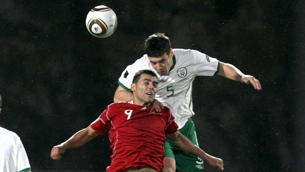 Darren O'Dea while playing for Ireland against Andorra