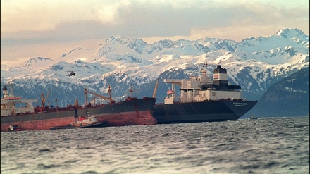 The Exxon Valdez ran aground on a reef