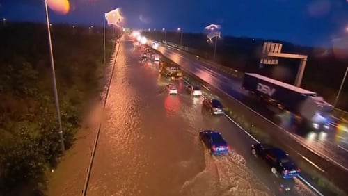 Flooding on the M7 on Monday night