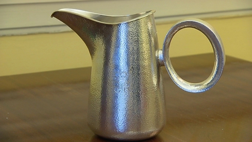 Silver jug was given to the President by Britain's Queen Elizabeth