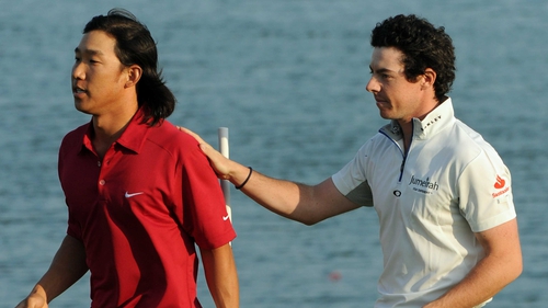 Rory McIlroy defeated Anthony Kim in a play-off to win the Shanghai Masters
