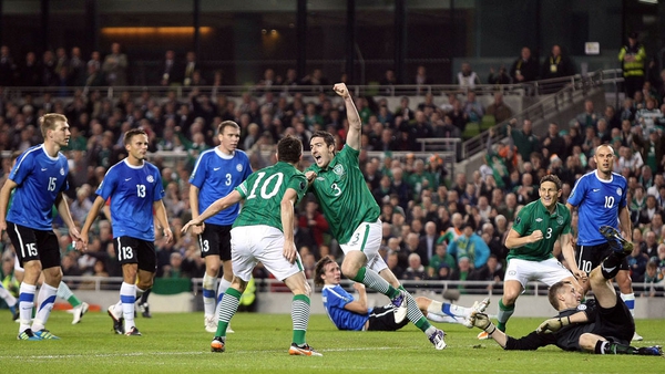 Stephen Ward scored against Estonia in the second leg of the Euro 2012 qualification play-off