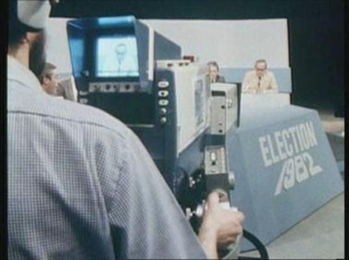 Studio camera for coverage of the 1982 general election.