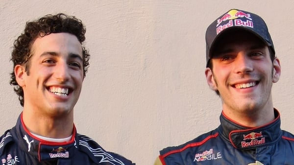 Daniel Ricciardo (left) will partner Sebastian Vettel next year