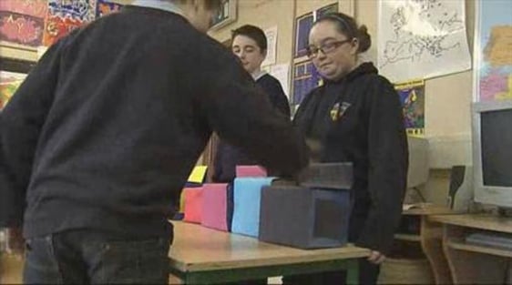 School pupils demonstrate the PR system of voting.