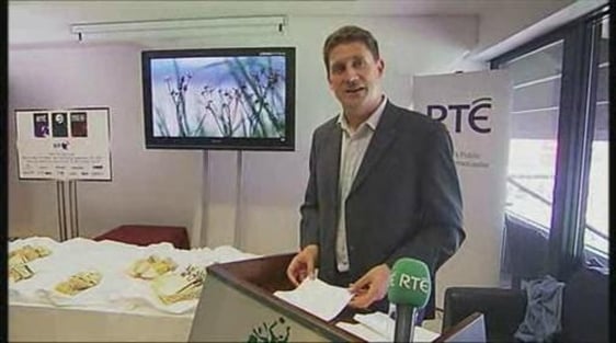 Minister for Communications Eamon Ryan launches the first terrestrial broadcast of an Irish sporting event in HDTV.