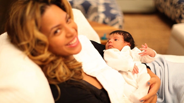 Beyoncé with the then new born Blue Ivy, January 2012