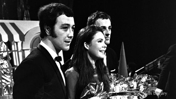 Dana wins National Song Contest in 1970.
Jackie Smith, Dana and Derry Lindsay 
© RTÉ Stills Library 2024/060