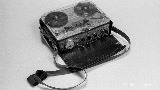 A Nagra reel to reel tape recorder.
© RTÉ Stills Library 2270/071